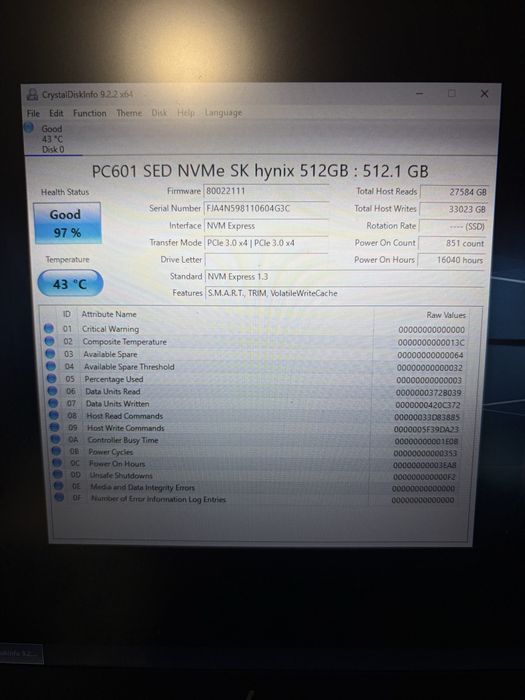 SSD M.2 NVMe 512GB/256GB