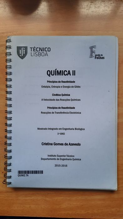 Sebenta de Química II, Técnico Lisboa