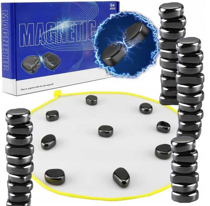 Gra magnetyczne kamienie 30 szt. dla dzieci, magnetyczna w szachy