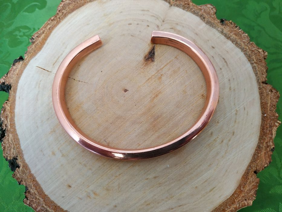Bardzo gruba męska Miedziana bransoletka zdrowotna Handmade