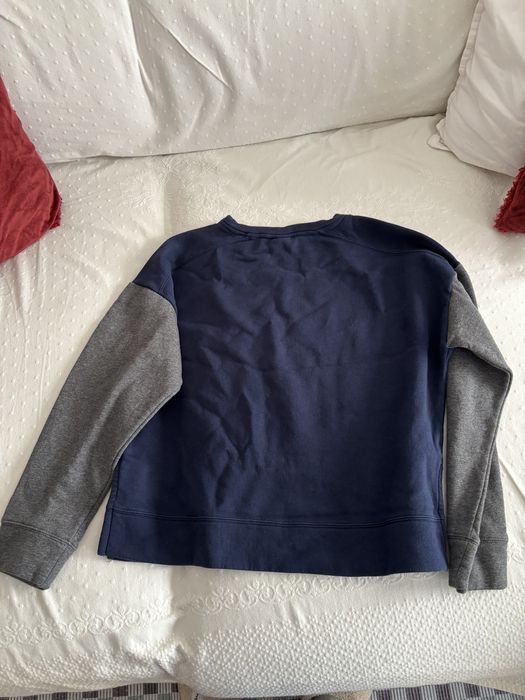 sweatshirt nike azul marinho com mangas cinzentas, L
