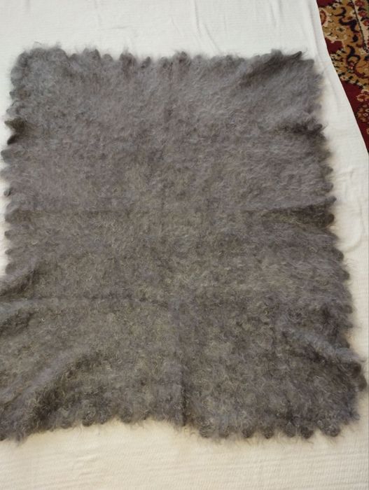 Пухова хустина 90*110 сіра