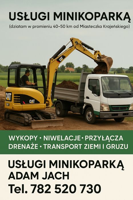 Usługi minikoparką – Piła, Wyrzysk, Chodzież, Złotów