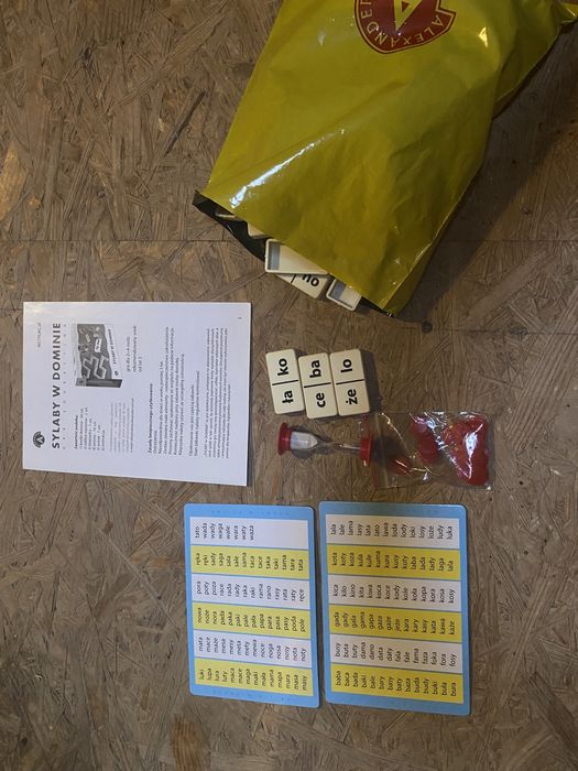 Gra sylaby w dominie JAK NOWA dydaktyczna domino logopedczne