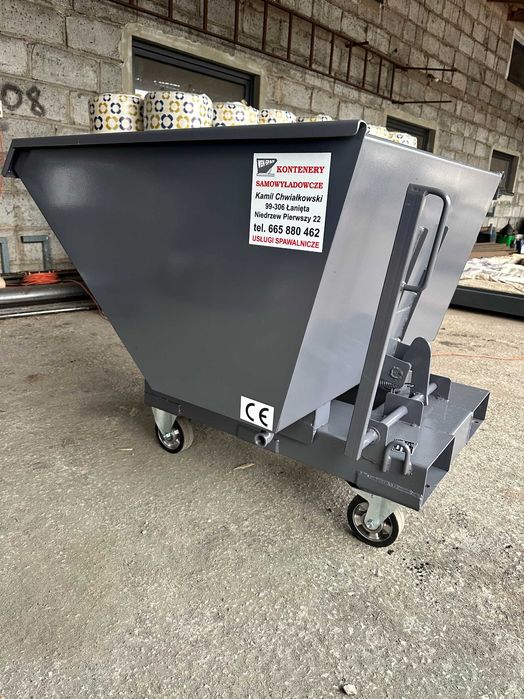 Kontener samowyładowczy 0,3 m3, mulda, pojemnik, koleba na wióry.