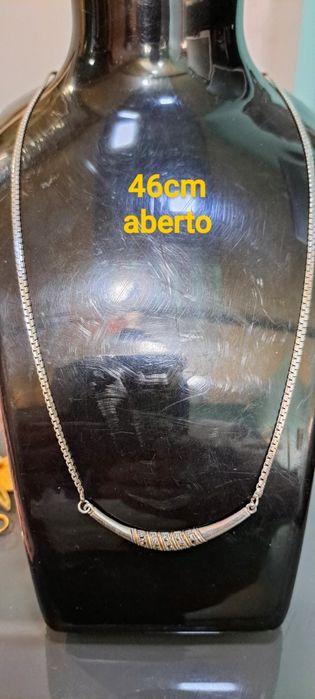 Colar fio gargantilha prata ouro.