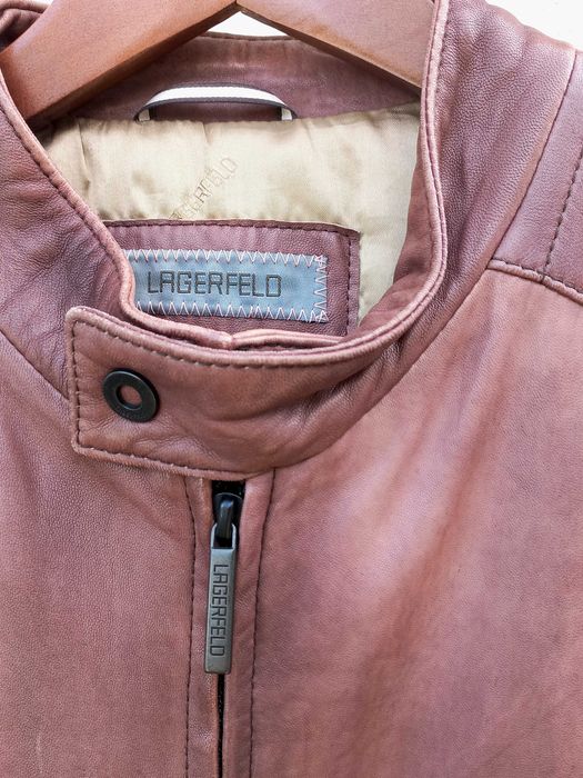 casaco de couro   de  homem de marca lagerfeld