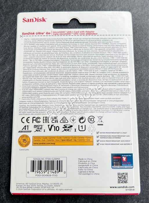 Карта памʼяті Sandisk Ultra Go MicroSDXC 1TB