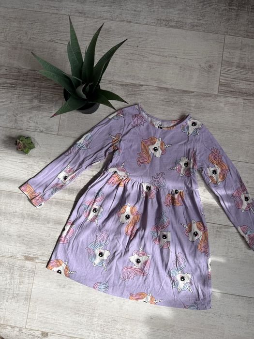 Бузкова сукня в одноріжках  h&m, 4-6 років, 110-116 см