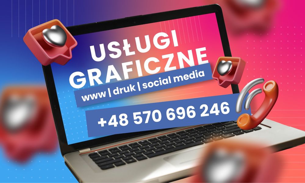 Usługi graficzne projektowanie logo branding reklama druk socia media