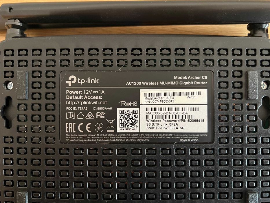 Router Wi-Fi TP-Link AC1200 Archer C6