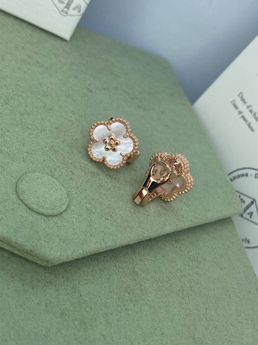 Сережки клевер в стиле Van Cleef