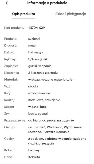 Sukienka z wiskozą i len 36 S sinsay
