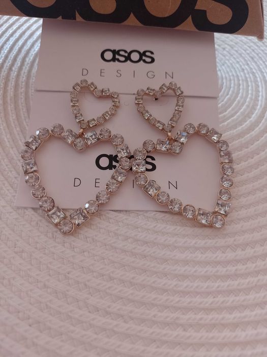 ASOS/Bogato zdobione, duże kolczyki z Londynu, serca, NOWE