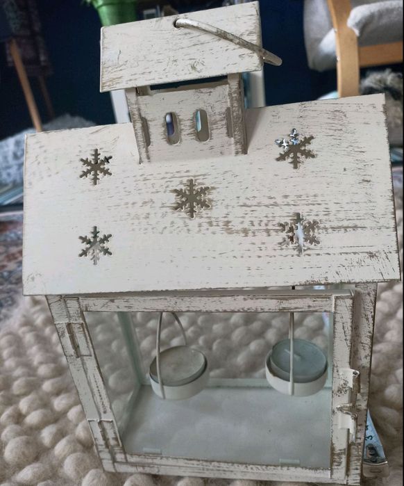 Новорічний декор підсвічник хатинка