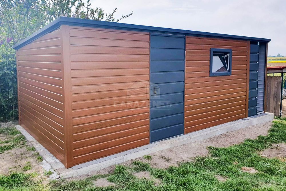 Schowek Domek Ogrodowy 4,5X3 Wiata 1X3M Drewnopodobny Spad W Tył Ts720