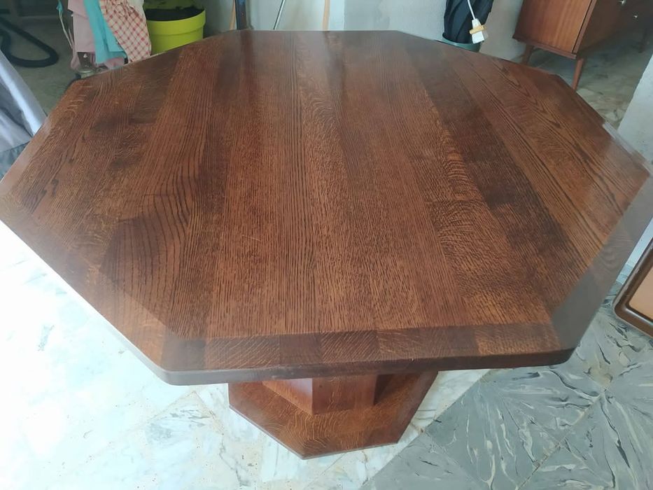 Conjunto mesa e 4 cadeiras em pele - Origem Holandesa