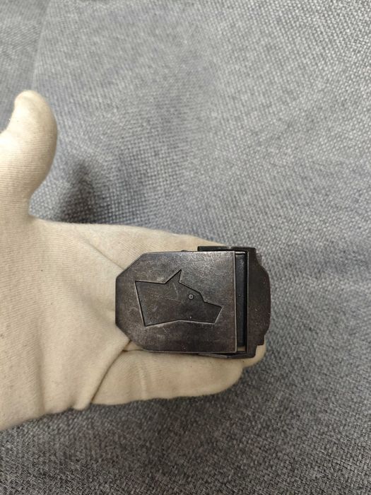 Пряжка для ременя мисливська собака пес сіра металева чоловіча ременна