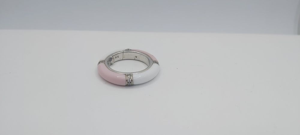 Anel de prata 0.925 kt com ceramica de cor