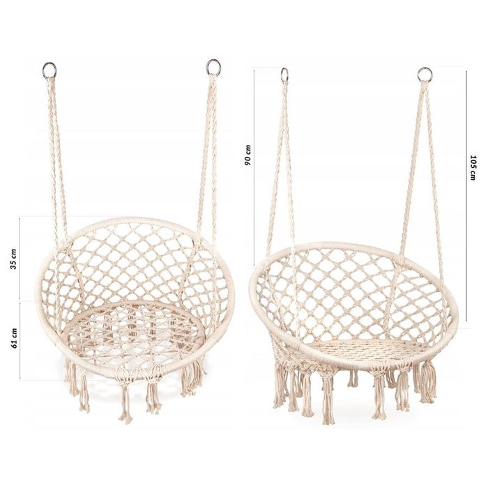 Huśtawka Bocianie Gniazdo Fotel Wiszący Ogrodowa Boho do Domu Ogrodu