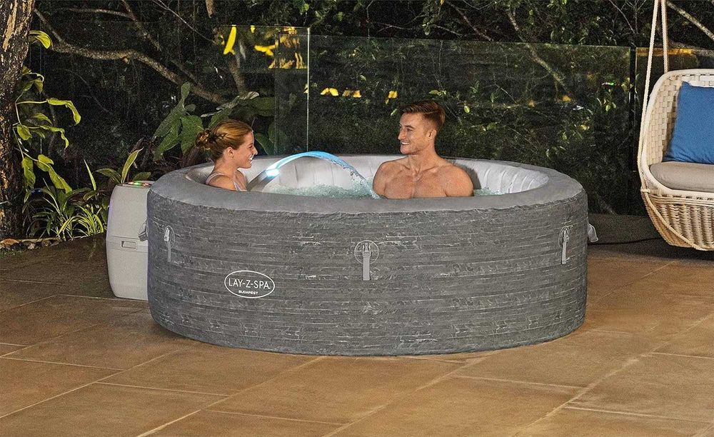 SaluSpa Cascata 7 cores alternadas LED para relaxar compatível com Bestway - Novo na caixa