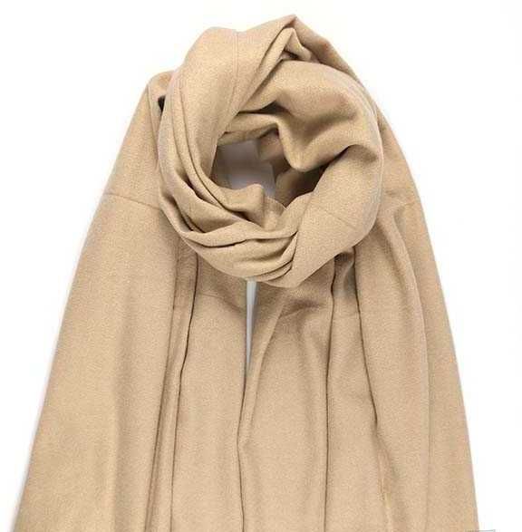 Палантин шовковий бежевий  85*185см  шелковый кремовий