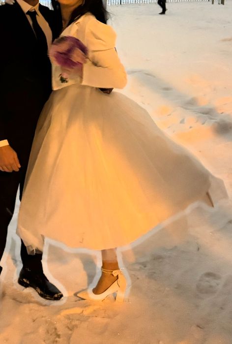 Suknia ślubna+bolerkofuterko+halka