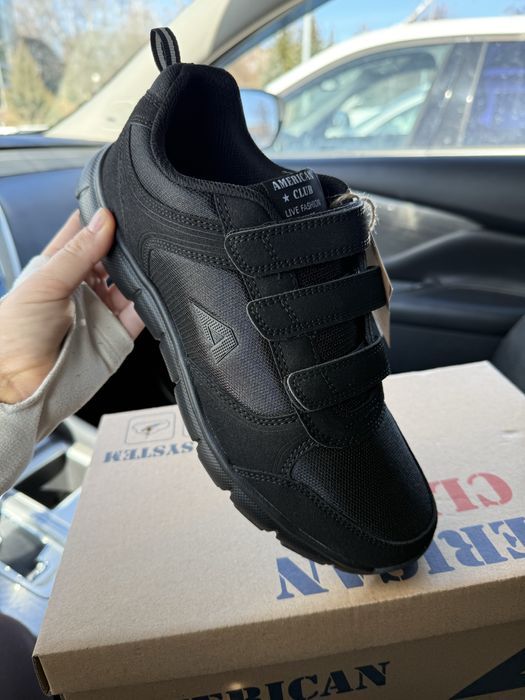 Текстильні кросівки 36-44 на липучках Amercan club
