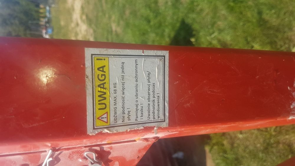 Podnośnik do płyt kartonowo gipsowych gk dźwig sucha zabudowa 24H , gk
