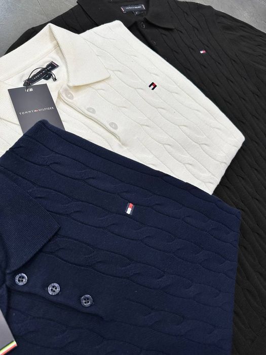 Чоловіча мужская Вʼязана Футболка  поло Tommy Hilfiger розмір  S-XXL