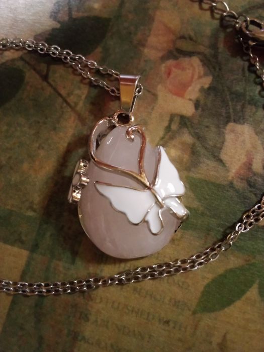 Colar Pendente Quartzo Rosa - Novo