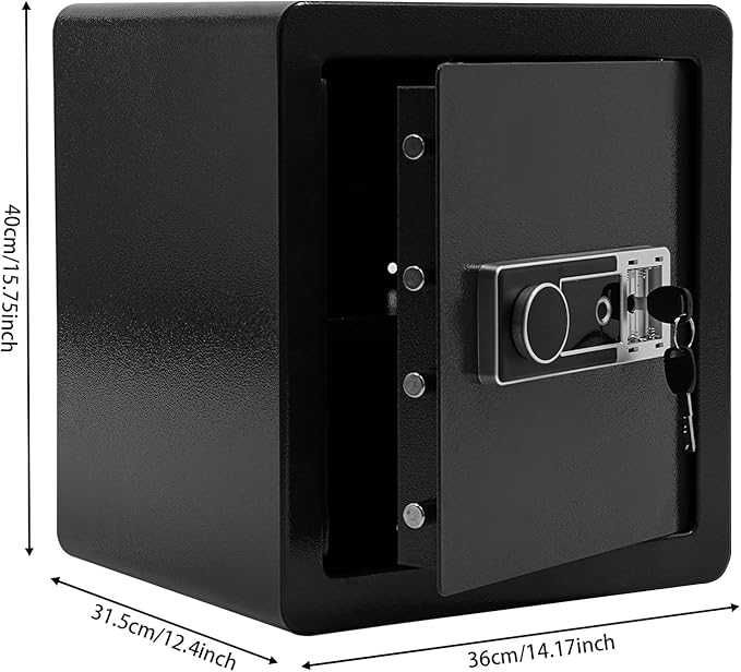 Sejf elektroniczny z odciskiem palca – 45 l, bezpieczeństwo domowe