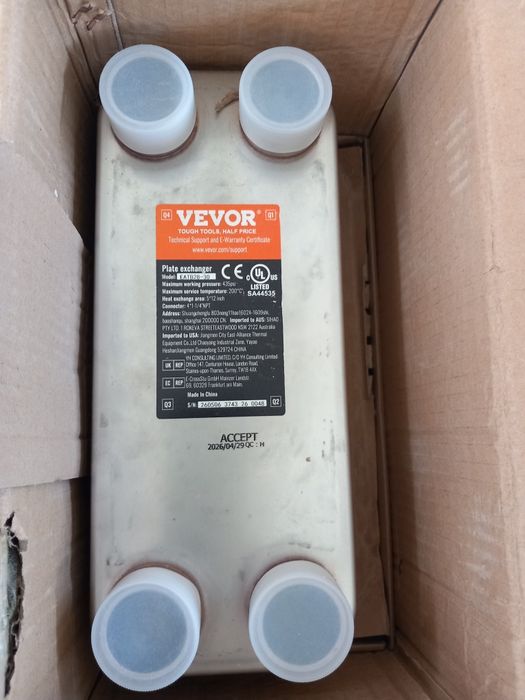trocador de calor de placas VEVOR (modelo EATB28-30)