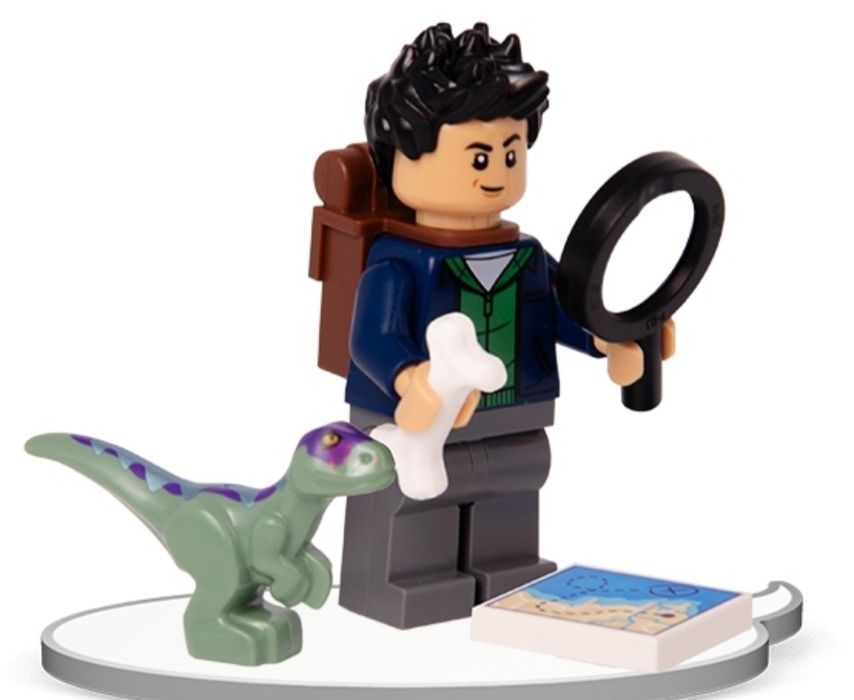 LEGO  Jurassic World Raptory uciekają Książka + KENJI, raptor i ak