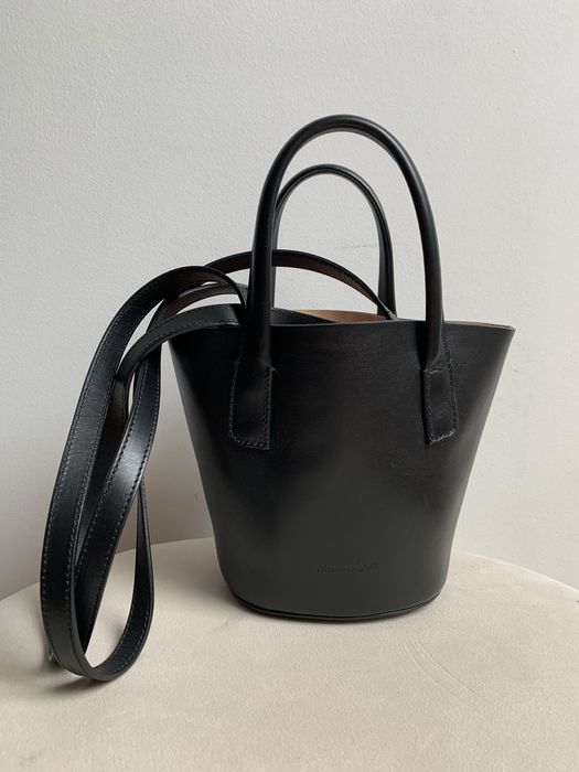 Torebka czarna shopperka Massimo Dutti