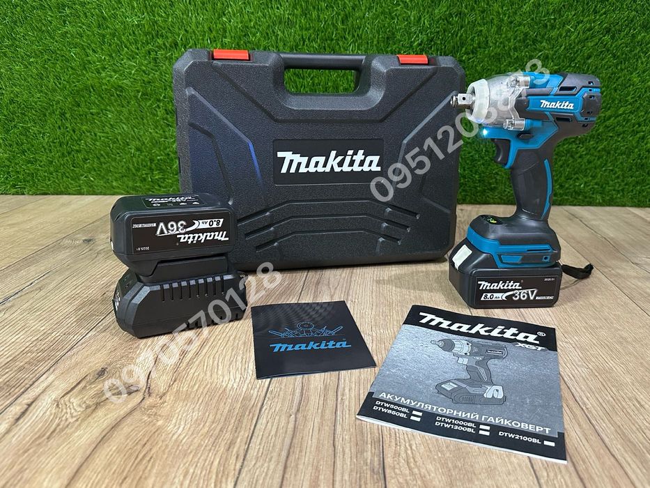 Аккумуляторный Гайковерт Makita DTW520BL 36V8Ah С набором инструментов