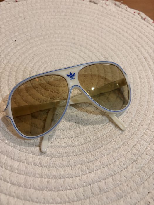 Okulary adidias prl biale plastikowe lata 70 80 kolekcjonerskie