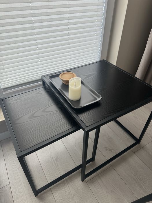 Komplet dwa stoliki kawowe czarne