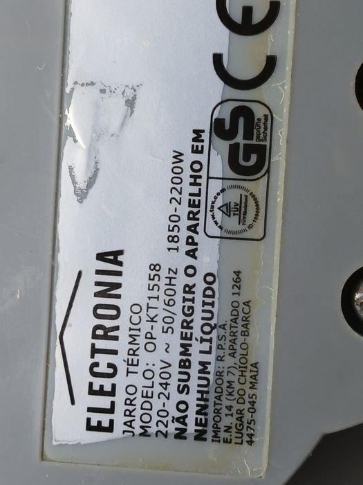 Jarro elétrico Electronia, modelo OPKT1558.