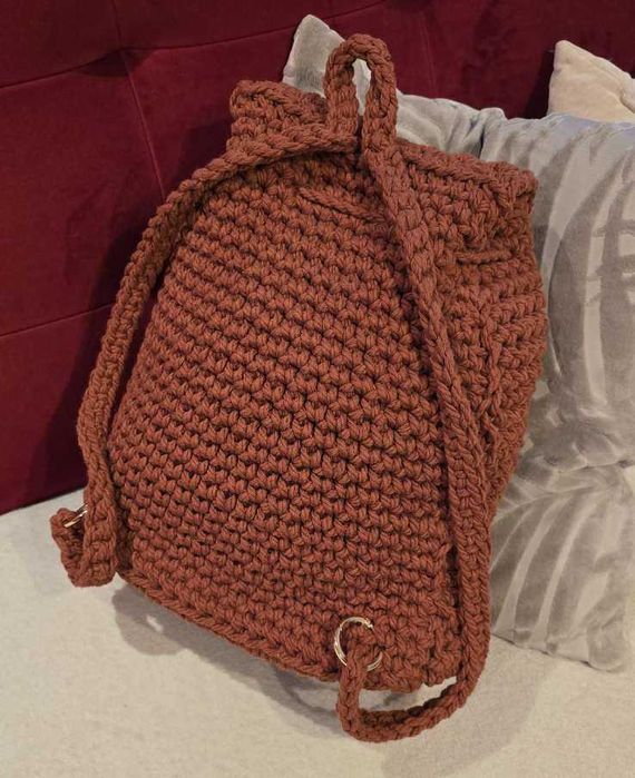 nowy plecak etno boho rudy sznurkowy