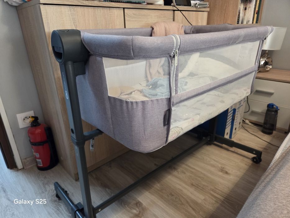 Kinderkraft, Neste Up 2, łóżeczko dostawne, Light Grey