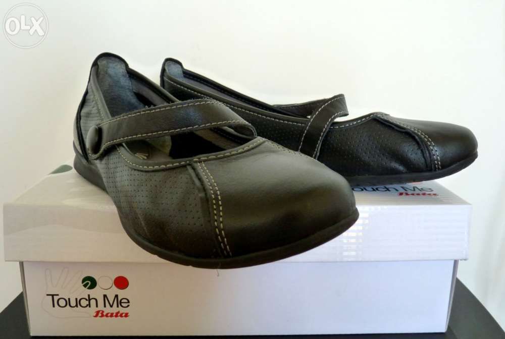 Czarne baleriny botki z zapięciem skórzane BATA rozm 38 vintage