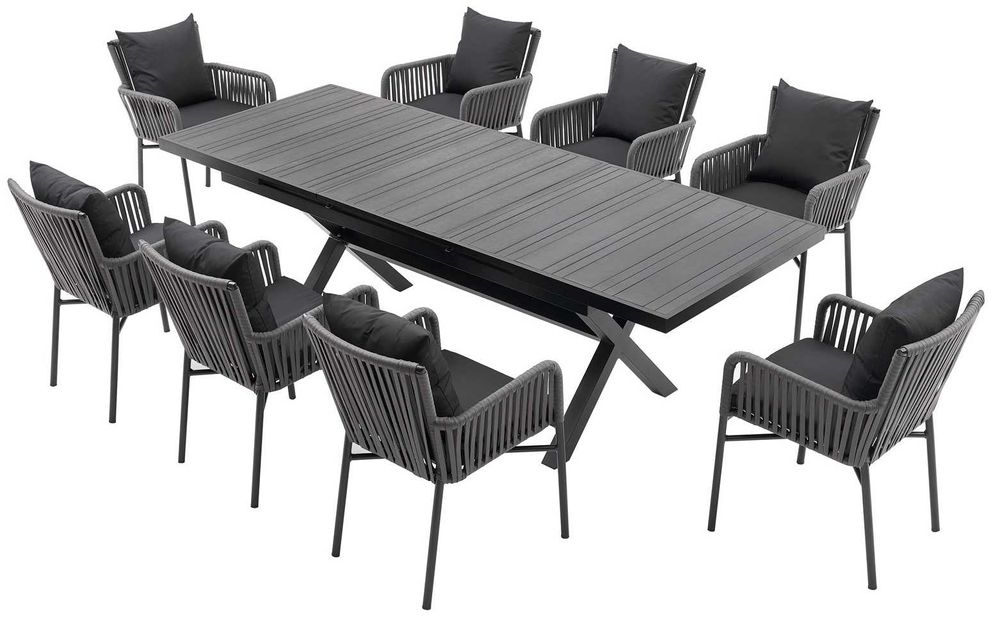 Fotel Krzesło Ogrodowe Sznurek Plecione do Ogrodu Taras Balkon CZARNE