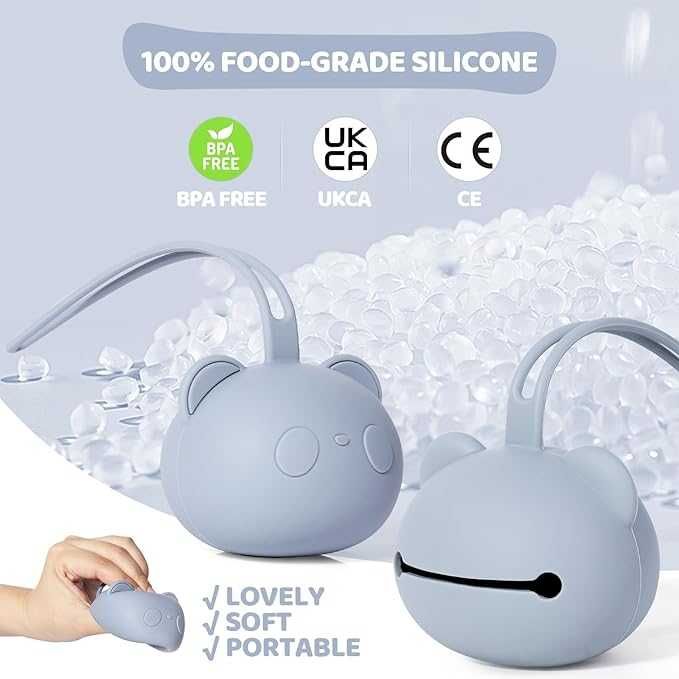 Orzbow Silikonowe pudełko na smoczek 2 sztuki szary