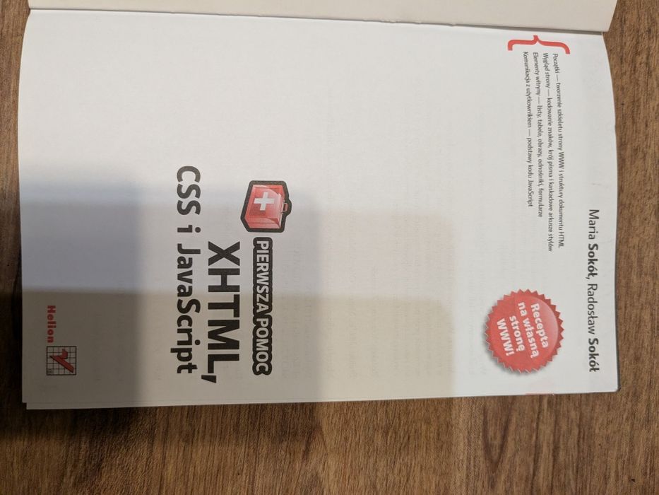 XHTML, CSS i JavaScript.Pierwsza pomoc