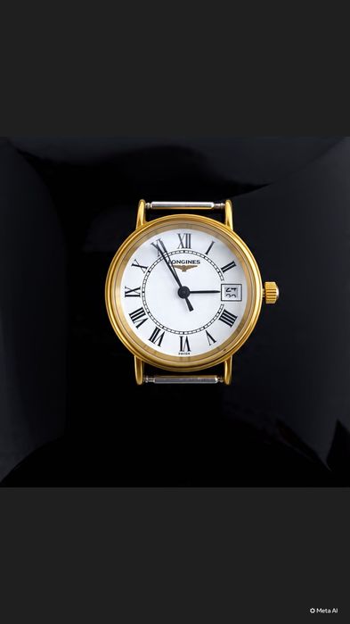 Relógio de pulso de senhora da marca Suíça Longines banhado a ouro