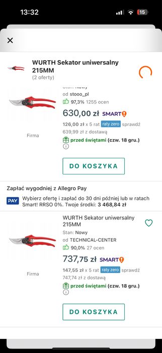Sekator nożyce ogrodowe Wurth