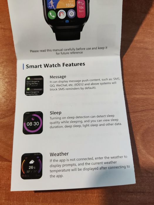 Senbono chiński smartwatch Amoled stan bardzo dobry