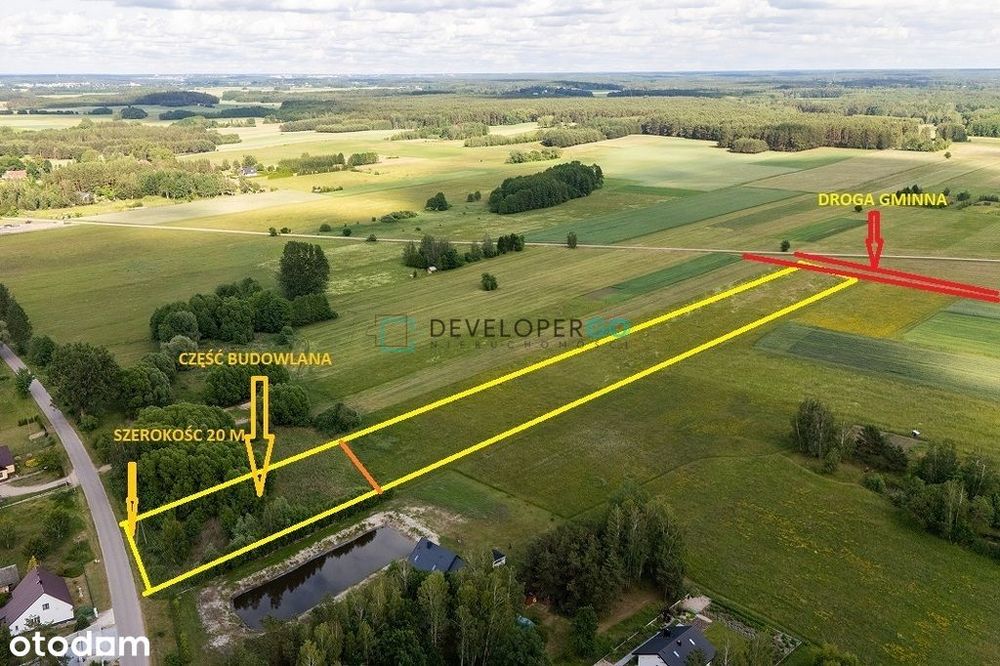 Działka z pieknymi widokami przy asfalcie