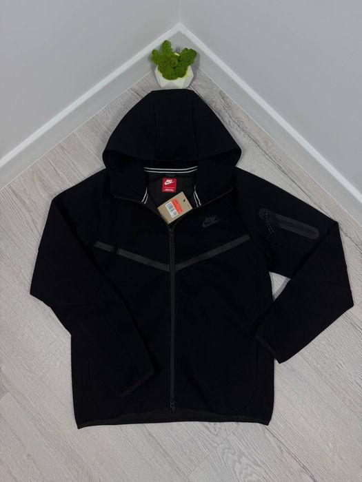 Зіпка Nike Tech Fleece чорна Чоловіча кофта Найк теч Зіп-худі сіре Nike